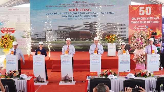 C&agrave; Mau khởi c&ocirc;ng, kh&aacute;nh th&agrave;nh 3 c&ocirc;ng tr&igrave;nh lớn mừng 50 đất nước thống nhất- Ảnh 1.