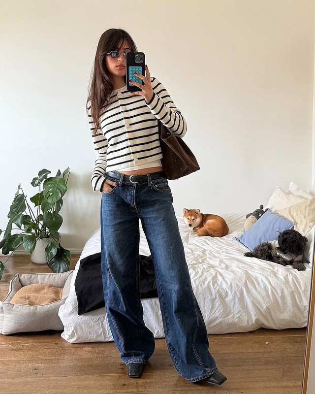 Quần ống rộng, quần denim xanh... những chiếc quần thời thượng của mùa nắng - Ảnh 7.