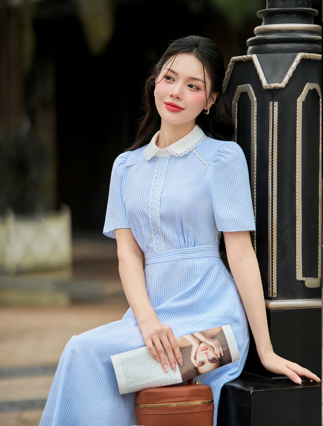 Váy maxi cổ yếm, váy midi suông... điểm nhấn thu hút cho phong cách mùa hạ- Ảnh 2. Váy maxi cổ yếm, váy midi suông... điểm nhấn thu hút cho phong cách mùa hạ- Ảnh 2.