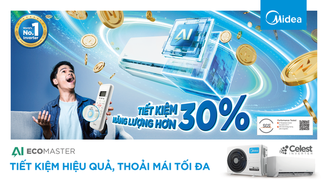 Midea Celest: Điều h&ograve;a AI biến tần, tiết kiệm năng lượng, 'th&aacute;ch thức' nắng n&oacute;ng - Ảnh 1.