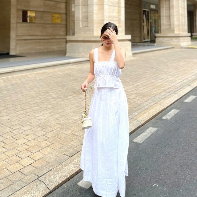 Váy vải lanh, chạm vào 'hơi thở' mùa hè- Ảnh 1.