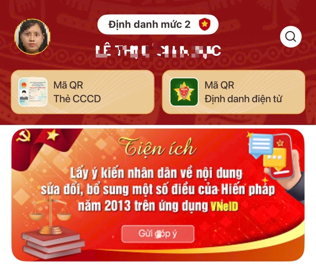Sửa đổi Hiến pháp 2013: 2 cách góp ý trên VNeID và web VNeID- Ảnh 1.