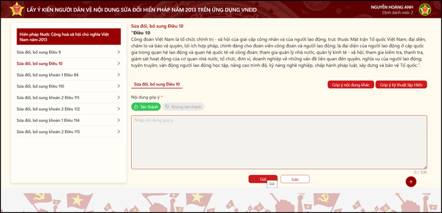 Sửa đổi Hiến pháp 2013: 2 cách góp ý trên VNeID và web VNeID- Ảnh 9.