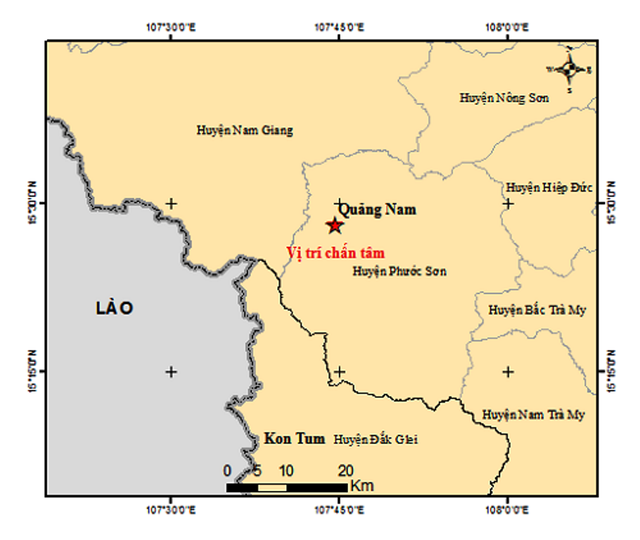 Quảng Nam: Động đất 3 độ Richter tại huyện miền núi Phước Sơn Quảng Nam: Động đất 3 độ Richter tại huyện miền núi Phước Sơn