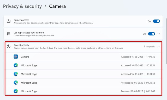 Cách truy tìm kẻ lén truy cập vào camera và micro trên Windows 11 - Ảnh 3.