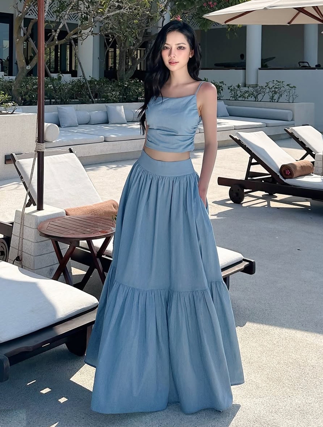 Chân váy maxi sành điệu, diện đi làm đi chơi đều đẹp- Ảnh 2. Chân váy maxi sành điệu, diện đi làm đi chơi đều đẹp- Ảnh 2.