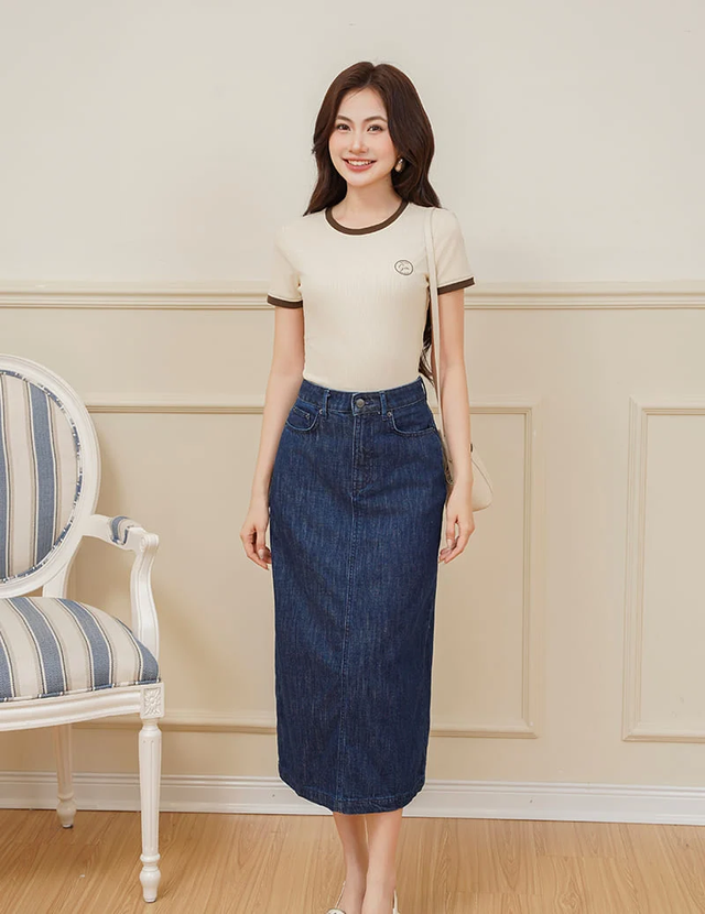 Nét trẻ trung, hiện đại với chân váy denim chữ A - Ảnh 8.
