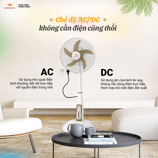 Quạt tích điện HONJIANDA giải pháp làm mát hiệu quả, tiết kiệm cho mùa hè nóng bức