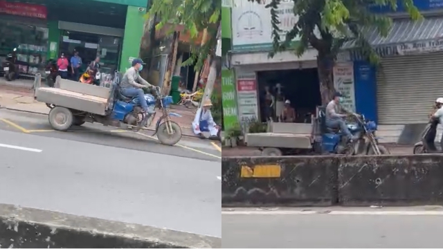 CSGT TP.HCM phạt xe 3 gác chạy ngược chiều từ clip trên mạng xã hội - Ảnh 1.