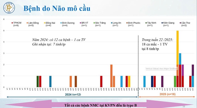 Ca mắc não mô cầu tại phía nam tăng cao trong nửa đầu năm 2025 Ca mắc não mô cầu tại phía nam tăng cao trong nửa đầu năm 2025