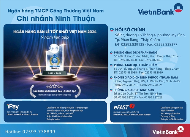 VietinBank Ninh Thuận vững bước trong tiến trình chuyển đổi số VietinBank Ninh Thuận vững bước trong tiến trình chuyển đổi số