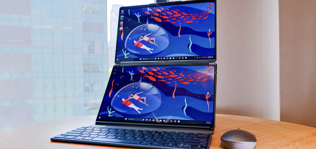 Lenovo ra mắt d&ograve;ng laptop m&agrave;n h&igrave;nh k&eacute;p Yoga Book 9i - Ảnh 1.