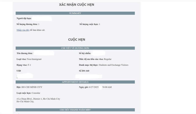 Nhiều du học sinh Việt đăng ký được lịch phỏng vấn visa Mỹ, suất trống hết nhanh Nhiều du học sinh Việt đăng ký được lịch phỏng vấn visa Mỹ, suất trống hết nhanh