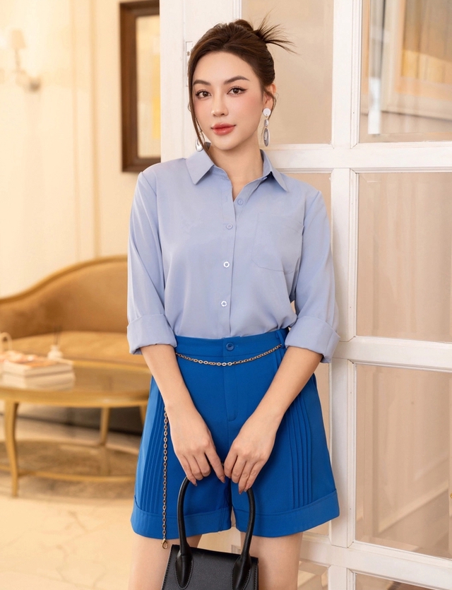 Áo sơ mi cổ đức cách điệu - điểm nhấn sang trọng cho nàng- Ảnh 3.