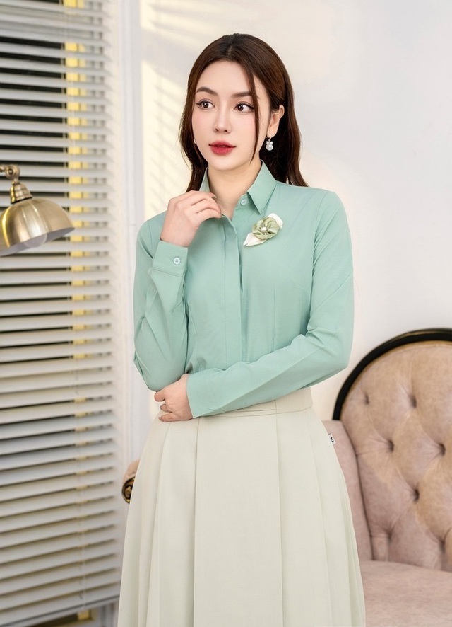 Áo sơ mi cổ đức cách điệu - điểm nhấn sang trọng cho nàng- Ảnh 5.