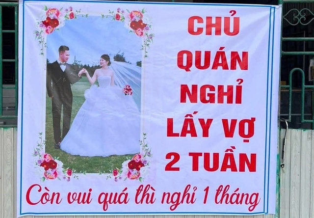Tấm biển báo hỷ độc lạ của chủ tiệm bánh Tấm biển báo hỷ độc lạ của chủ tiệm bánh