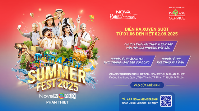 Summer Fest 2025 sôi động sự kiện thể thao, âm nhạc, thời trang tại Novaworld Phan Thiet- Ảnh 1. Summer Fest 2025 sôi động sự kiện thể thao, âm nhạc, thời trang tại Novaworld Phan Thiet- Ảnh 1.