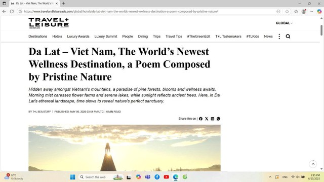 Đà Lạt xuất hiện trên tạp chí Travel and Leisure Đà Lạt xuất hiện trên tạp chí Travel and Leisure