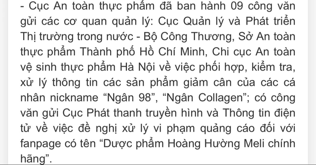 Đề nghị xử lý fanpage ‘Dược phẩm Hoàng Hường meli chính hãng’ Đề nghị xử lý fanpage ‘Dược phẩm Hoàng Hường meli chính hãng’
