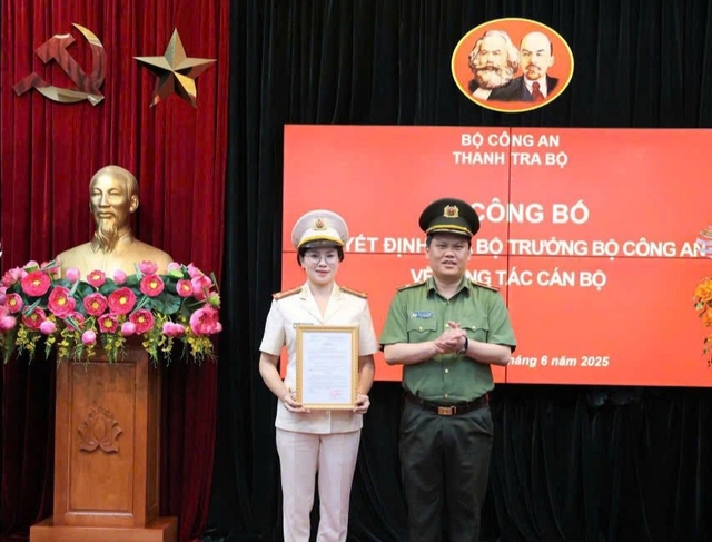 Nữ đại t&aacute; C&ocirc;ng an tỉnh Nam Định l&agrave;m Ph&oacute; ch&aacute;nh Thanh tra Bộ C&ocirc;ng an - Ảnh 1.