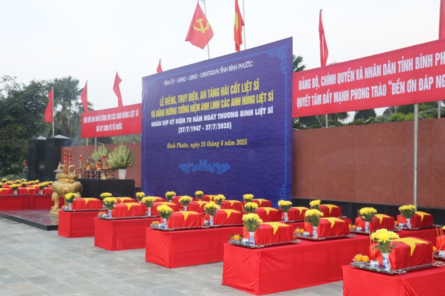 Bình Phước truy điệu, an táng 89 hài cốt liệt sĩ Bình Phước truy điệu, an táng 89 hài cốt liệt sĩ