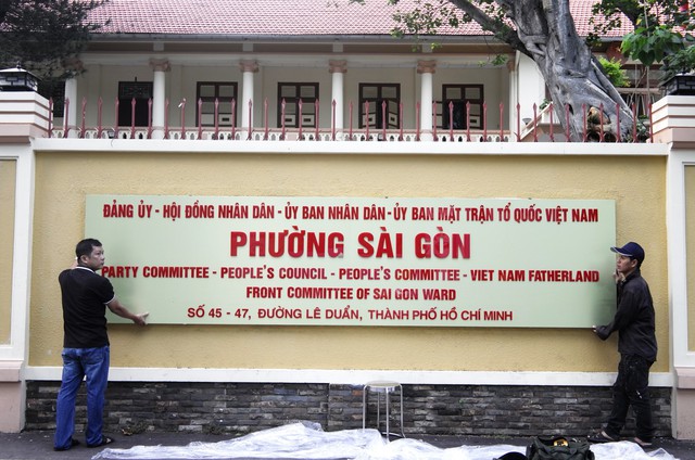 Gắn bảng tên phường Sài Gòn ở TP.HCM Gắn bảng tên phường Sài Gòn ở TP.HCM