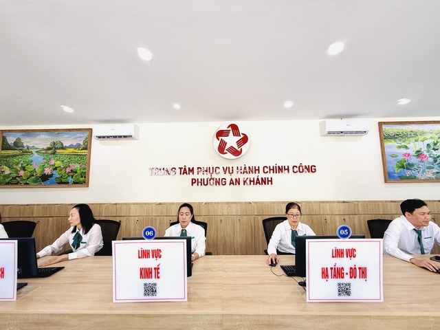 Trung tâm phục vụ hành chính công giải quyết 370 thủ tục tại phường An Khánh - Ảnh 2.
