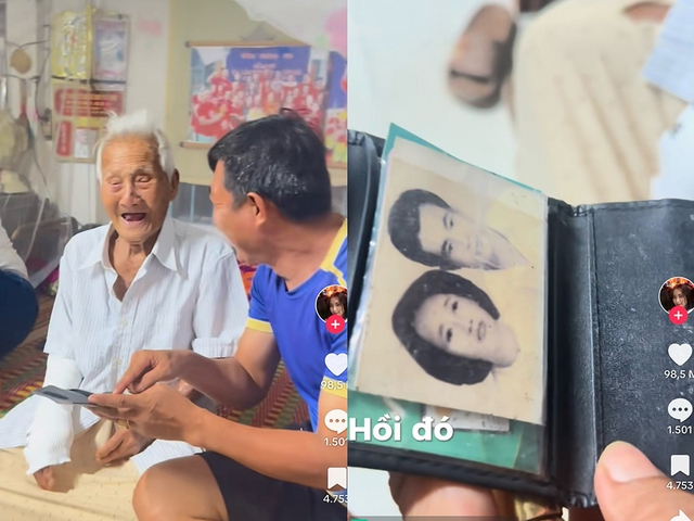 Xúc động cụ ông 104 tuổi và bức ảnh chụp với vợ thời trẻ Xúc động cụ ông 104 tuổi và bức ảnh chụp với vợ thời trẻ