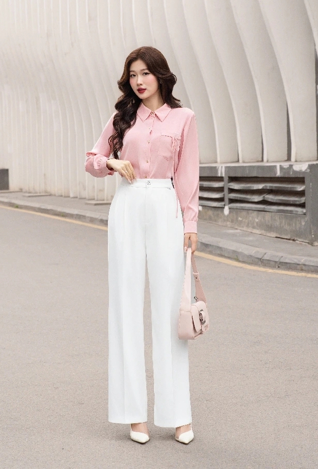 Diện quần tây cạp cao tôn dáng cho phái đẹp hiện đại Diện quần tây cạp cao tôn dáng cho phái đẹp hiện đại
