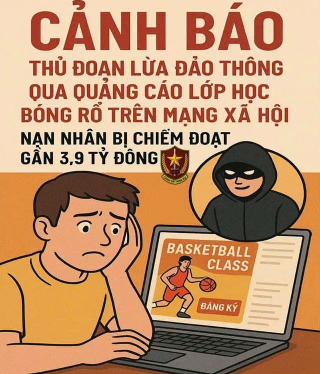 TP.HCM: Bị lừa đảo 3,9 tỉ đồng khi tìm hiểu lớp học bóng rổ trên mạng TP.HCM: Bị lừa đảo 3,9 tỉ đồng khi tìm hiểu lớp học bóng rổ trên mạng