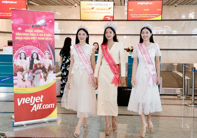 Tân Hoa hậu Việt Nam bay cùng Vietjet trên hành trình đầu tiên sau lễ đăng quang