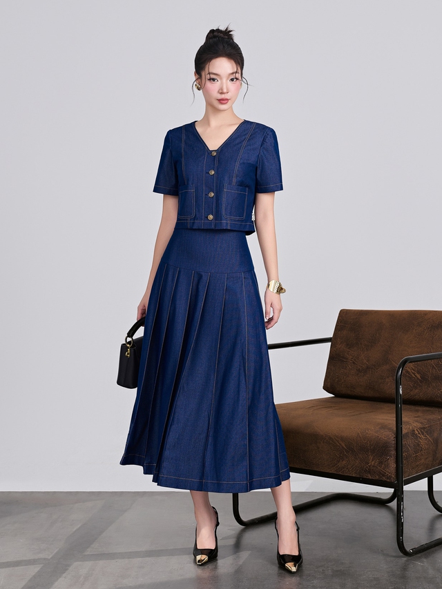 Váy denim - điểm nhấn cho phong cách mùa này - Ảnh 4.