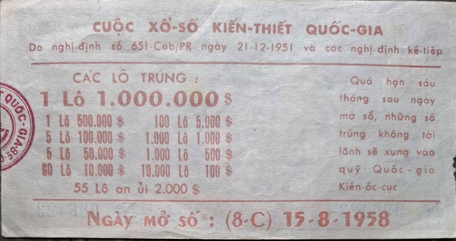 Độc lạ những tờ vé số kiến thiết xưa- Ảnh 2.