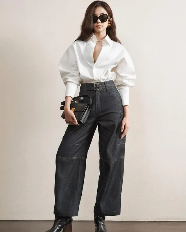 Bộ đôi sơ mi trắng và quần denim giúp nàng tự tin tỏa sáng- Ảnh 6.