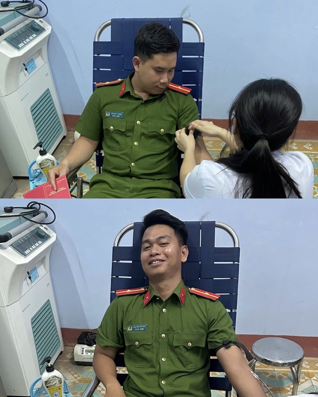 Hai chiến sĩ công an vượt 40 km hiến máu cứu người nguy kịch trong đêm