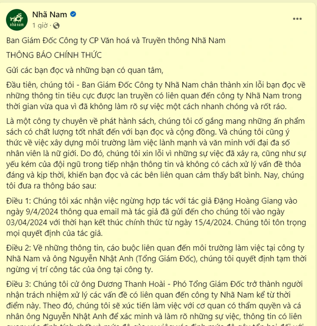 Công an Hà Nội không khởi tố vụ đăng tin sai sự thật về Nhã Nam - Ảnh 1.