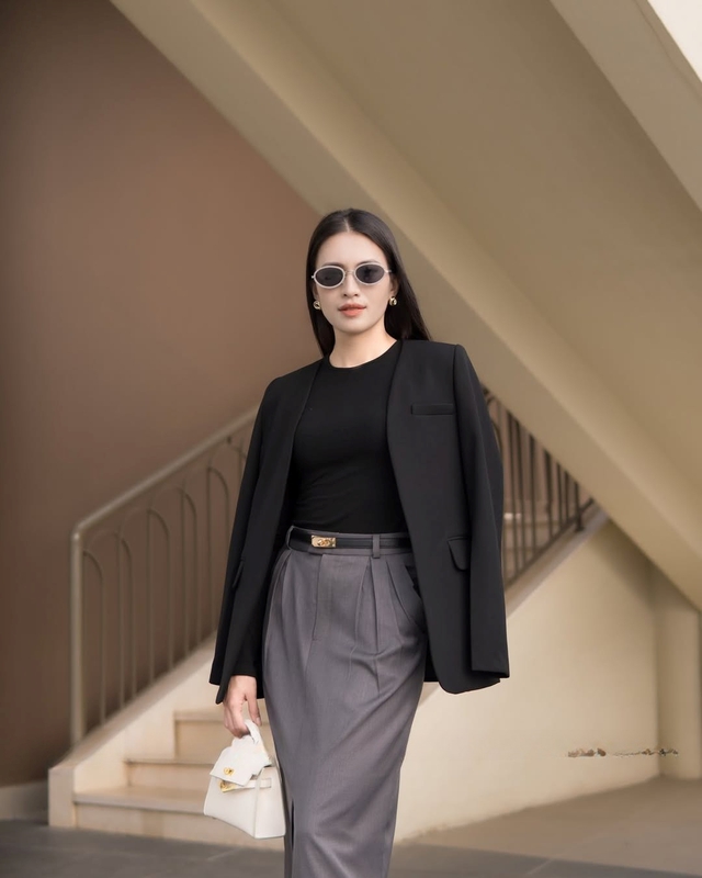 Áo blazer không cổ tưởng chừng phá cách nhưng lại cực kỳ thanh lịch- Ảnh 1.