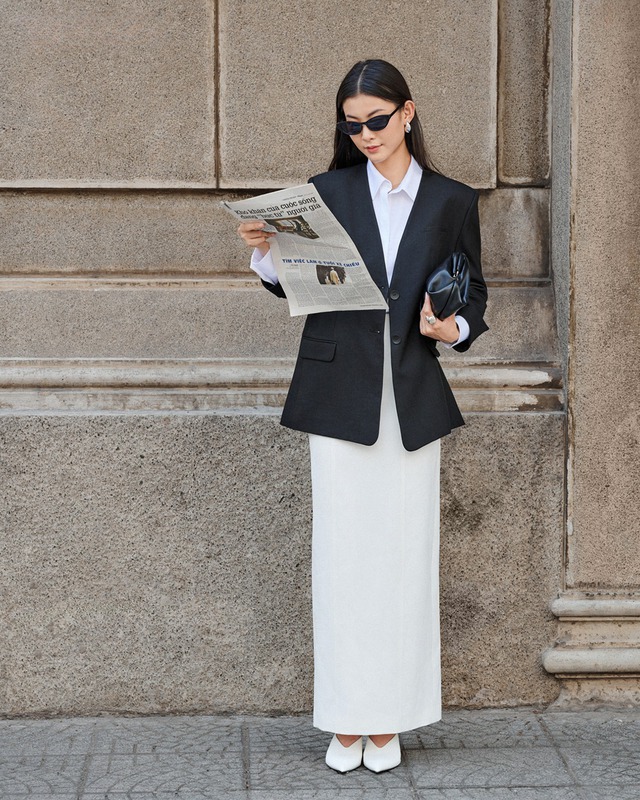 Áo blazer không cổ tưởng chừng phá cách nhưng lại cực kỳ thanh lịch- Ảnh 4.