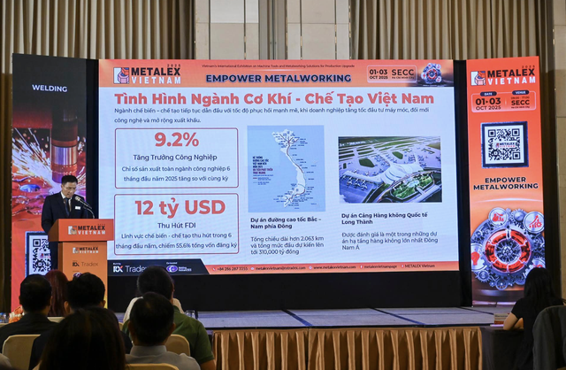 Sắp có triển lãm ngành cơ khí chế tạo METALEX Vietnam 2025 tại TP.HCM Sắp có triển lãm ngành cơ khí chế tạo METALEX Vietnam 2025 tại TP.HCM