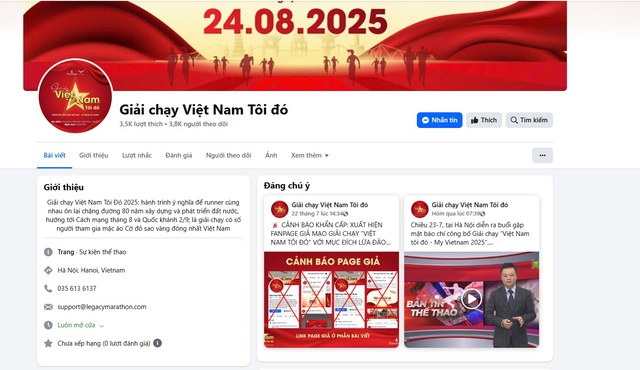 Giả mạo fanpage giải chạy ‘Việt Nam tôi đó’ để lừa đảo: Mọc như nấm- Ảnh 2. Giả mạo fanpage giải chạy ‘Việt Nam tôi đó’ để lừa đảo: Mọc như nấm- Ảnh 2.
