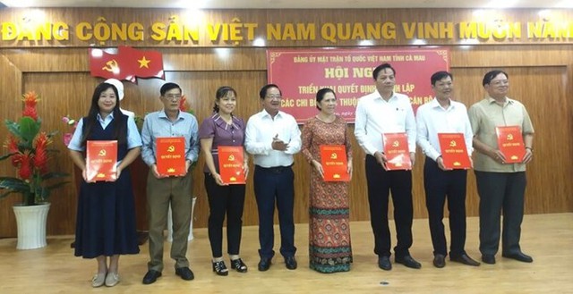 Cà Mau thành lập 22 chi bộ trực thuộc Đảng ủy MTTQ tỉnh