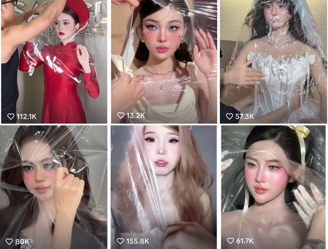 

Nhiều video đu trend hóa thân thành búp bê barbie trên TikTok  
