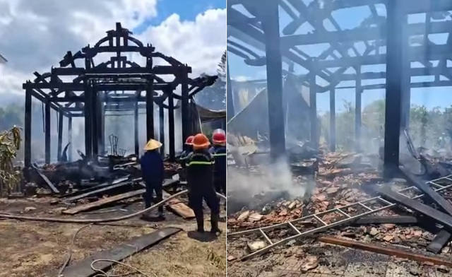 Cháy 3 căn nhà gỗ quý ở Hà Tĩnh, thiệt hại 6 tỉ đồng- Ảnh 2. Cháy 3 căn nhà gỗ quý ở Hà Tĩnh, thiệt hại 6 tỉ đồng- Ảnh 2.