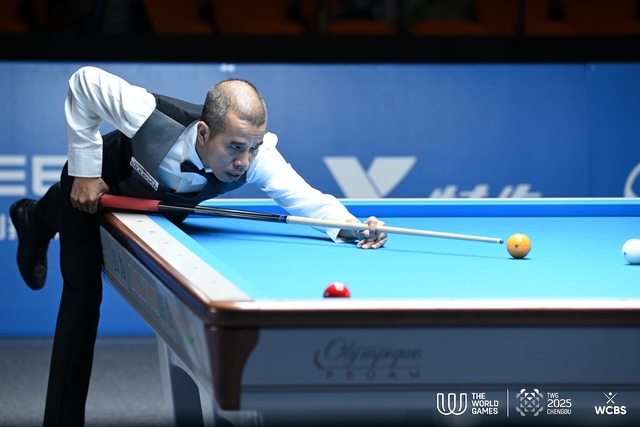 Billiards: Trần Quyết Chiến nước rút thần tốc, đánh bại 'vua thời gian' để vào bán kết- Ảnh 1.