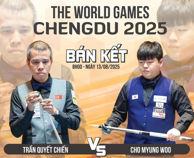Xác định bán kết billiards World Games: Trần Quyết Chiến đấu thần đồng Hàn Quốc khi nào?