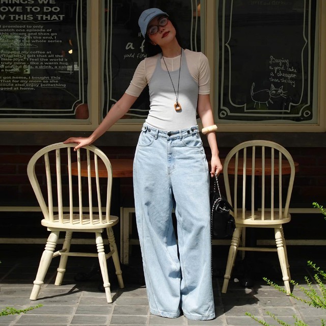 Cách phối quần jeans ống rộng trẻ trung và cá tính - Ảnh 7.