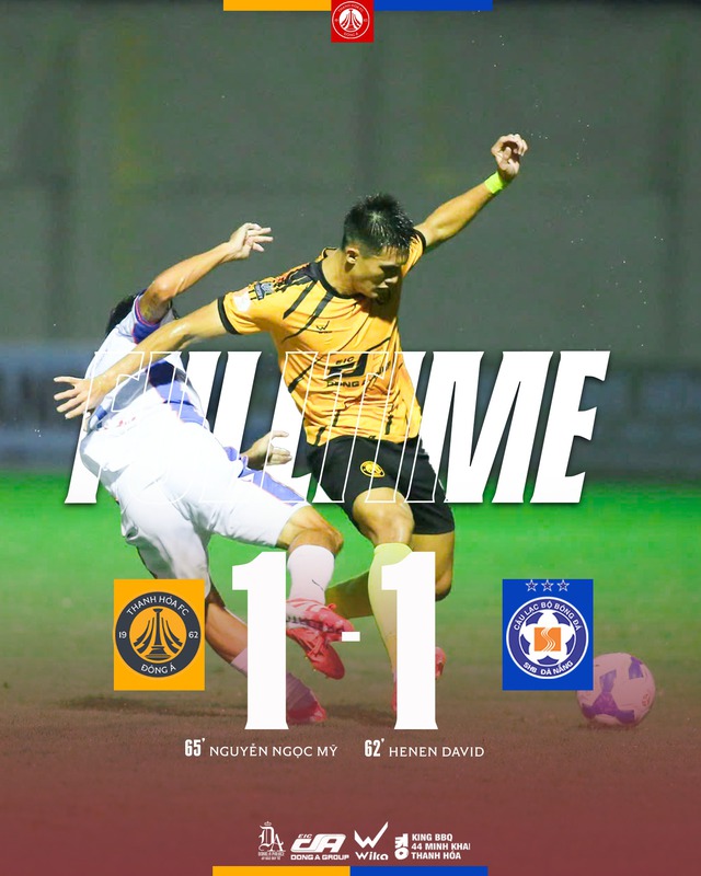 Thanh Hóa thoát thua nhờ nhân vật đặc biệt, Đà Nẵng bị chia điểm đầy tiếc nuối- Ảnh 1. Thanh Hóa thoát thua nhờ nhân vật đặc biệt, Đà Nẵng bị chia điểm đầy tiếc nuối- Ảnh 1.