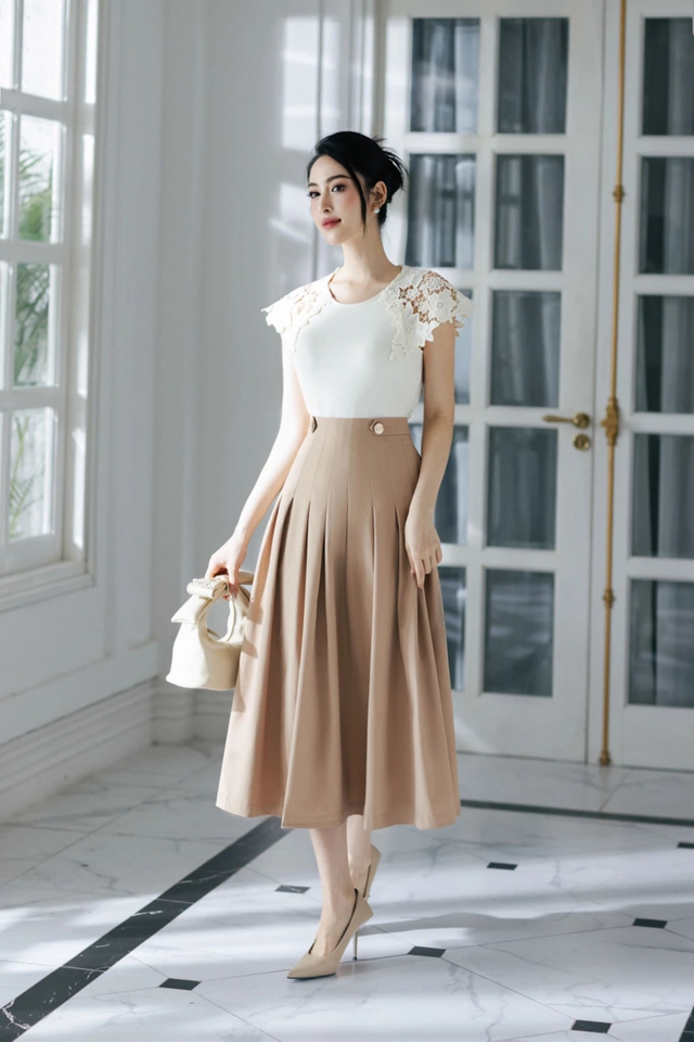 Phá vỡ giới hạn với 4 công thức phối chân váy công sở- Ảnh 4. Phá vỡ giới hạn với 4 công thức phối chân váy công sở- Ảnh 4.