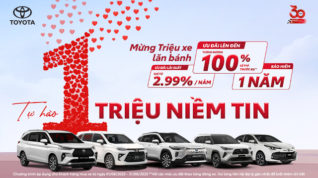 Kỷ niệm 30 năm, Toyota tung loạt ưu đãi lớn cho khách mua xe trong tháng 8- Ảnh 1.