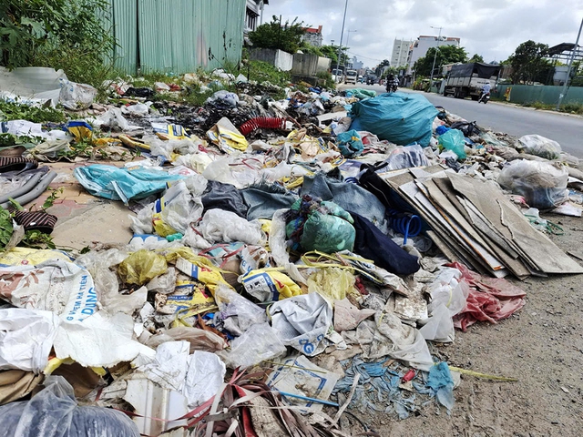 Ngổn ngang những bãi rác trên đường- Ảnh 1.